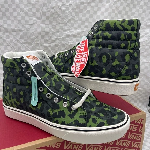Vans Men’s Comfycush Sk8-Hi Leopard Cactus Scarab Sneakers VN0A3WMB9L9